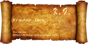 Krauter Imre névjegykártya